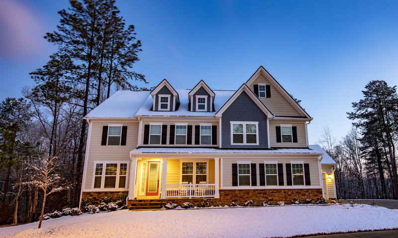 Beautiful Luxury Home in the Winter Evening